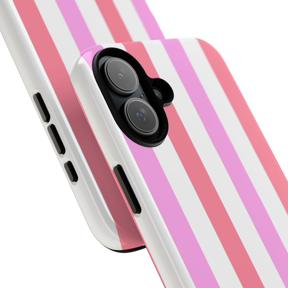 Pink Striped Phone Case - Stylish & Durable Cover