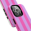 Stylish Phone Case - Tough Cases with Vibrant Pink and Lavender Stripes