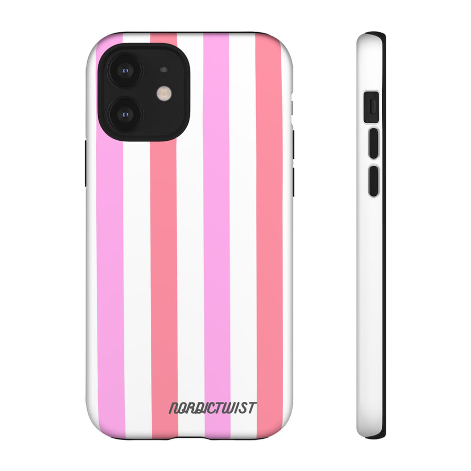 Pink Striped Phone Case - Stylish & Durable Cover
