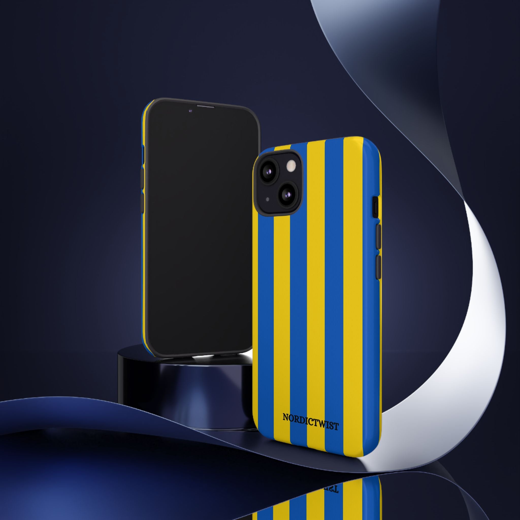 Blue and Yellow Striped Phone Case - Tough Cases