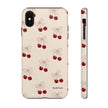 Cherry Pattern Phone Case — Cute Retro Red Cherries on Cream
