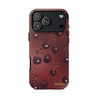 Cherry Pattern Tough Phone Case — Retro Dark Red Cherry iPhone Cover