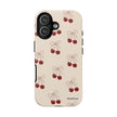Cherry Pattern Phone Case — Cute Retro Red Cherries on Cream