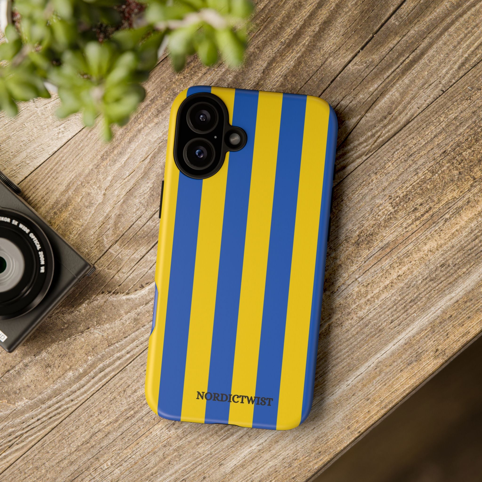 Blue and Yellow Striped Phone Case - Tough Cases