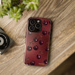 Cherry Pattern Tough Phone Case — Retro Dark Red Cherry iPhone Cover