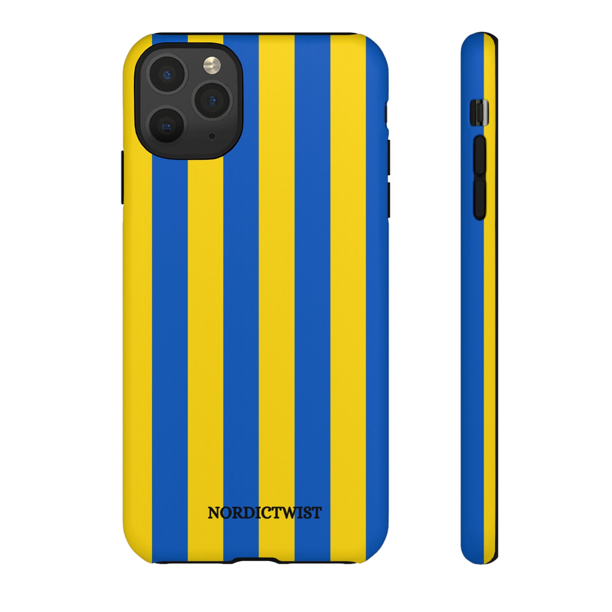 Blue and Yellow Striped Phone Case - Tough Cases