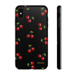 Cherry Pattern Tough Phone Case — Black Retro Cherry iPhone Cover