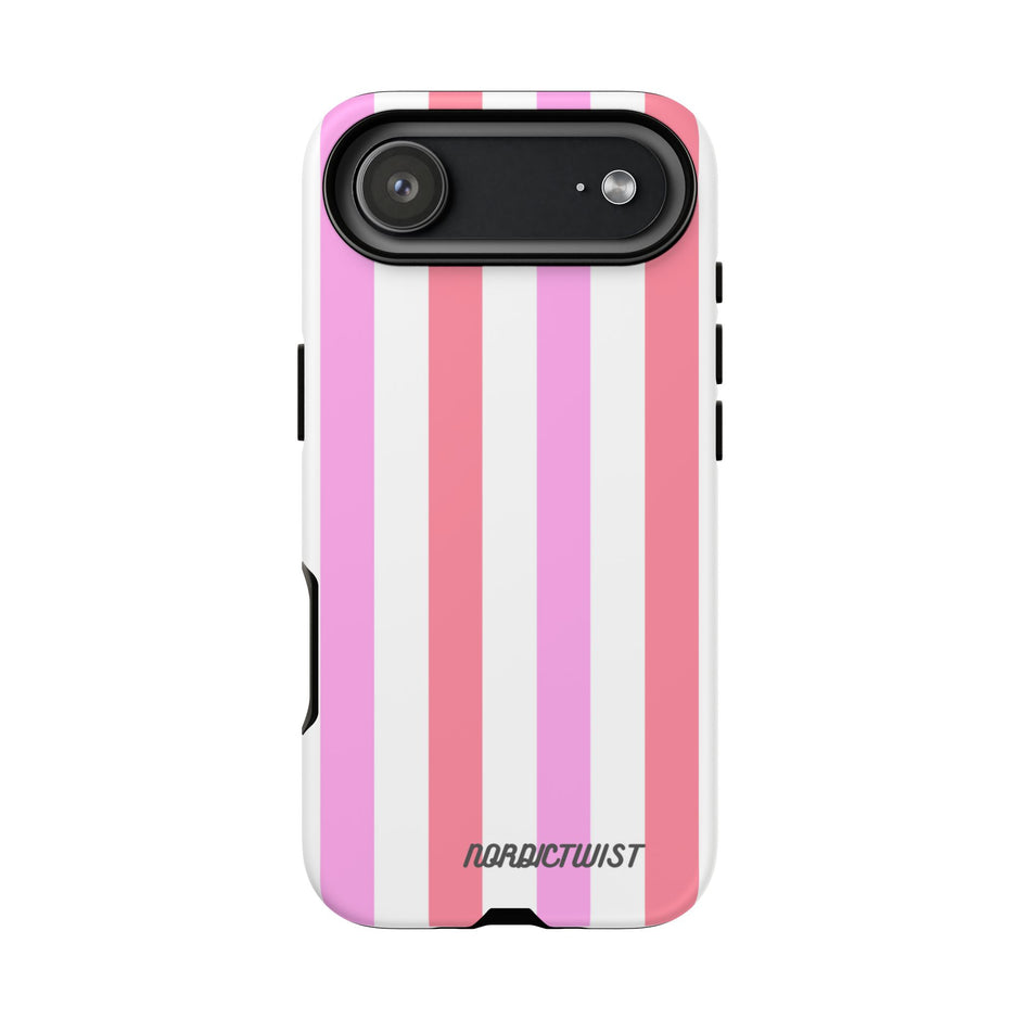 Pink Striped Phone Case - Stylish & Durable Cover