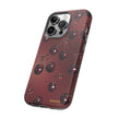 Cherry Pattern Tough Phone Case — Retro Dark Red Cherry iPhone Cover