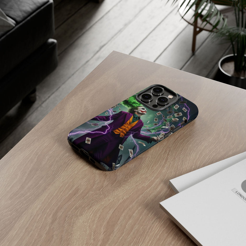 Joker Chaos Tough Phone Case — Electric Cards Graphic iPhone Case