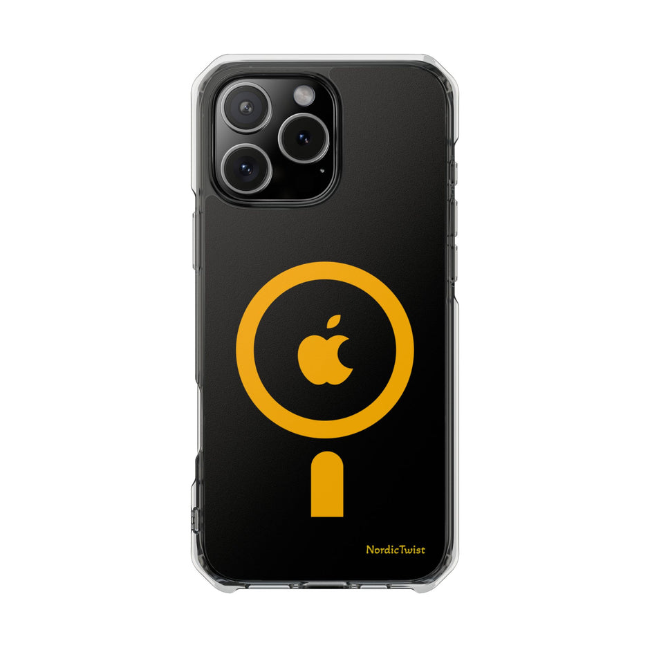 MagSafe Clear Phone Case – Yellow Ring Magnetic Impact Protection