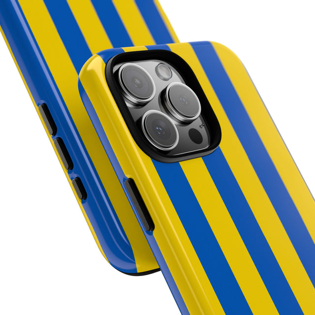Blue and Yellow Striped Phone Case - Tough Cases