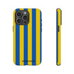 Blue and Yellow Striped Phone Case - Tough Cases
