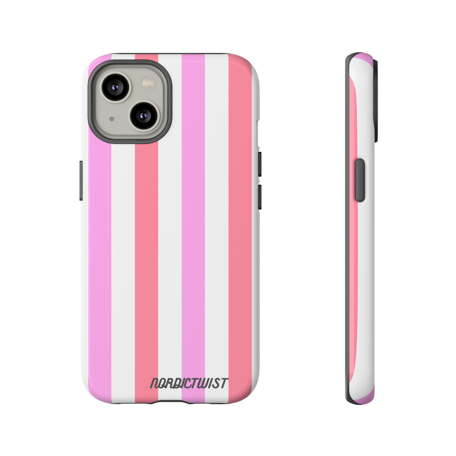 Pink Striped Phone Case - Stylish & Durable Cover