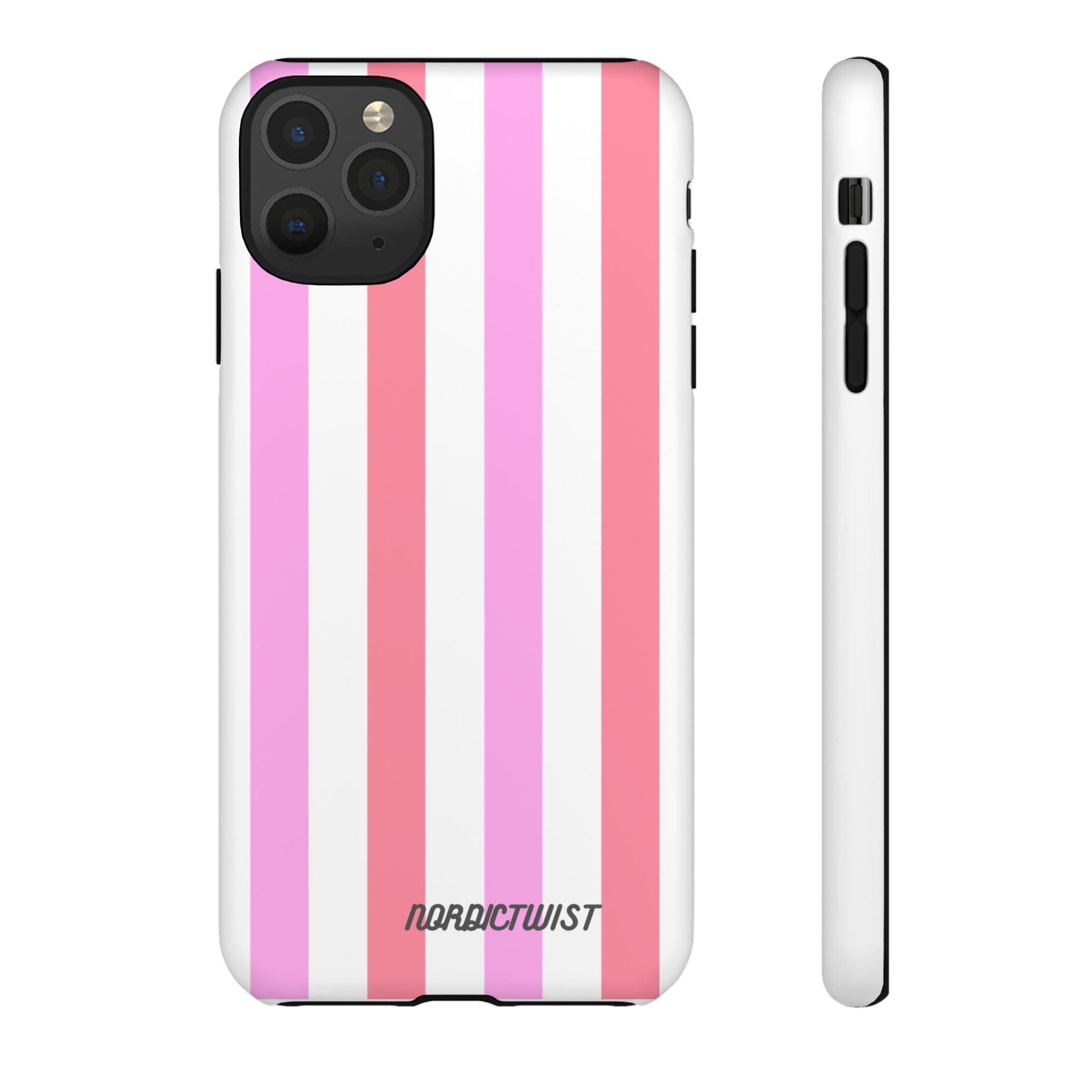 Pink Striped Phone Case - Stylish & Durable Cover