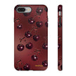 Cherry Pattern Tough Phone Case — Retro Dark Red Cherry iPhone Cover