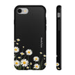 Daisy Floral Tough Phone Case – Protective Black Phone Cover with White Daisies