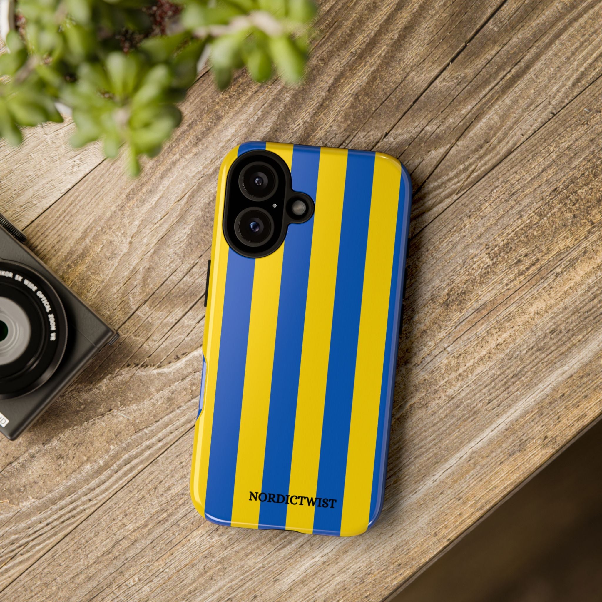 Blue and Yellow Striped Phone Case - Tough Cases
