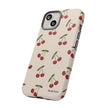 Cherry Pattern Tough Phone Case — Retro Red Cherries on Cream