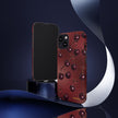 Cherry Pattern Tough Phone Case — Retro Dark Red Cherry iPhone Cover