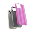 Stylish Phone Case - Tough Cases with Vibrant Pink and Lavender Stripes