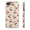 Cherry Pattern Tough Phone Case — Retro Red Cherries on Cream