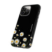 Daisy Floral Tough Phone Case – Protective Black Phone Cover with White Daisies
