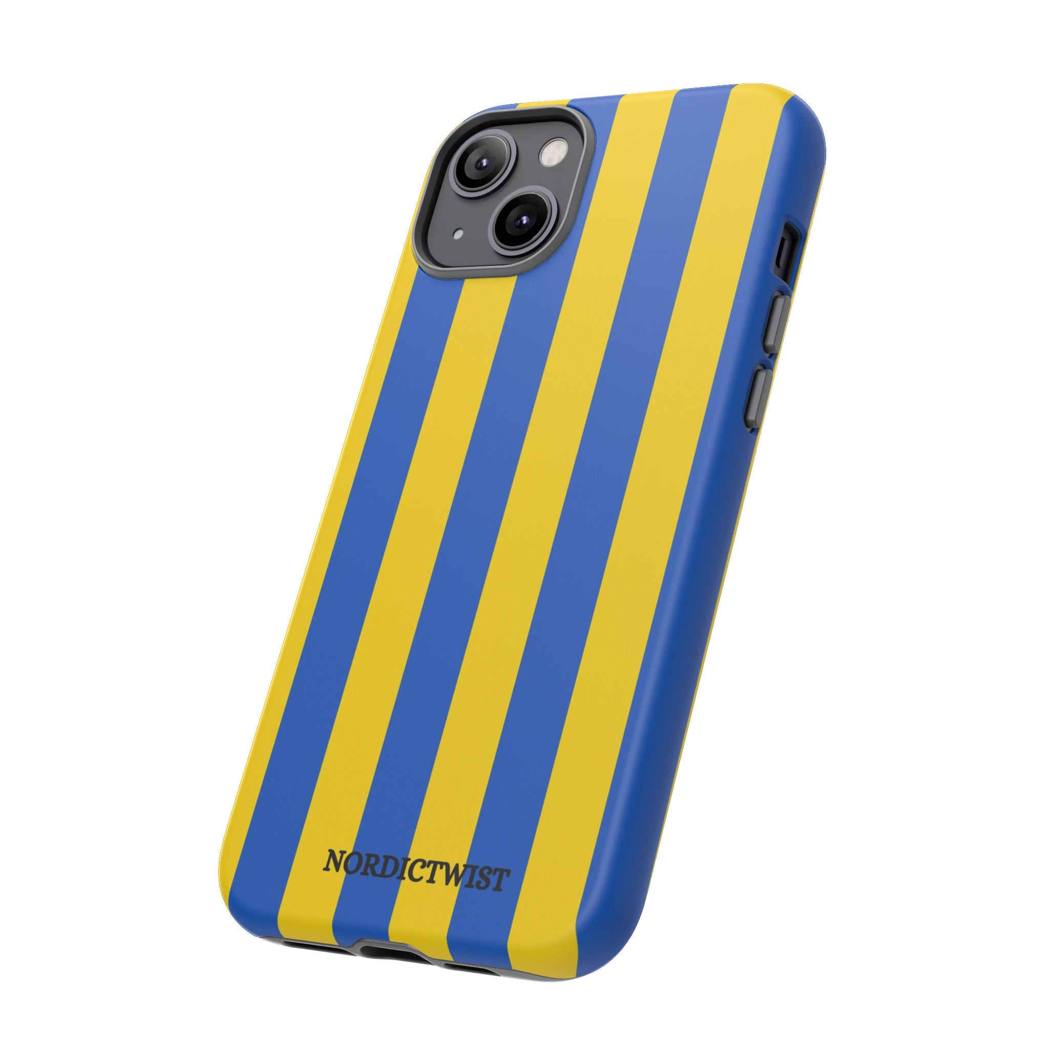 Blue and Yellow Striped Phone Case - Tough Cases
