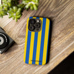 Blue and Yellow Striped Phone Case - Tough Cases
