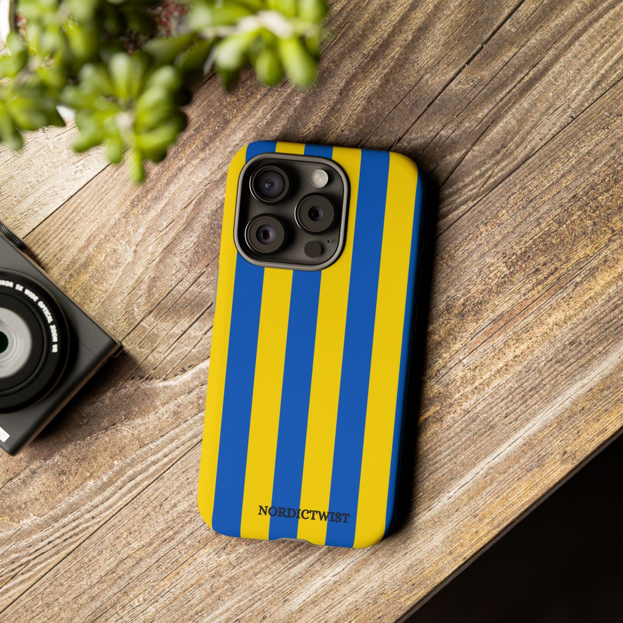 Blue and Yellow Striped Phone Case - Tough Cases