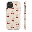 Cherry Pattern Phone Case — Cute Retro Red Cherries on Cream