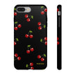 Cherry Pattern Tough Phone Case — Black Retro Cherry iPhone Cover