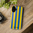 Blue and Yellow Striped Phone Case - Tough Cases