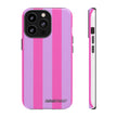 Stylish Phone Case - Tough Cases with Vibrant Pink and Lavender Stripes
