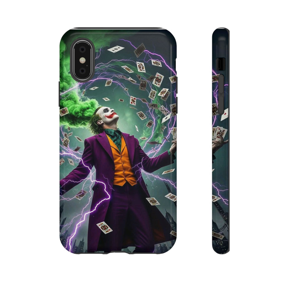 Joker Chaos Tough Phone Case — Electric Cards Graphic iPhone Case