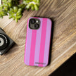 Stylish Phone Case - Tough Cases with Vibrant Pink and Lavender Stripes