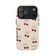 Cherry Pattern Phone Case — Cute Retro Red Cherries on Cream