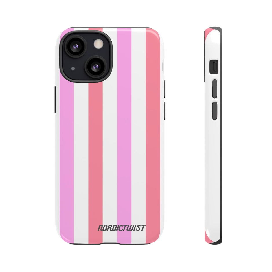 Pink Striped Phone Case - Stylish & Durable Cover