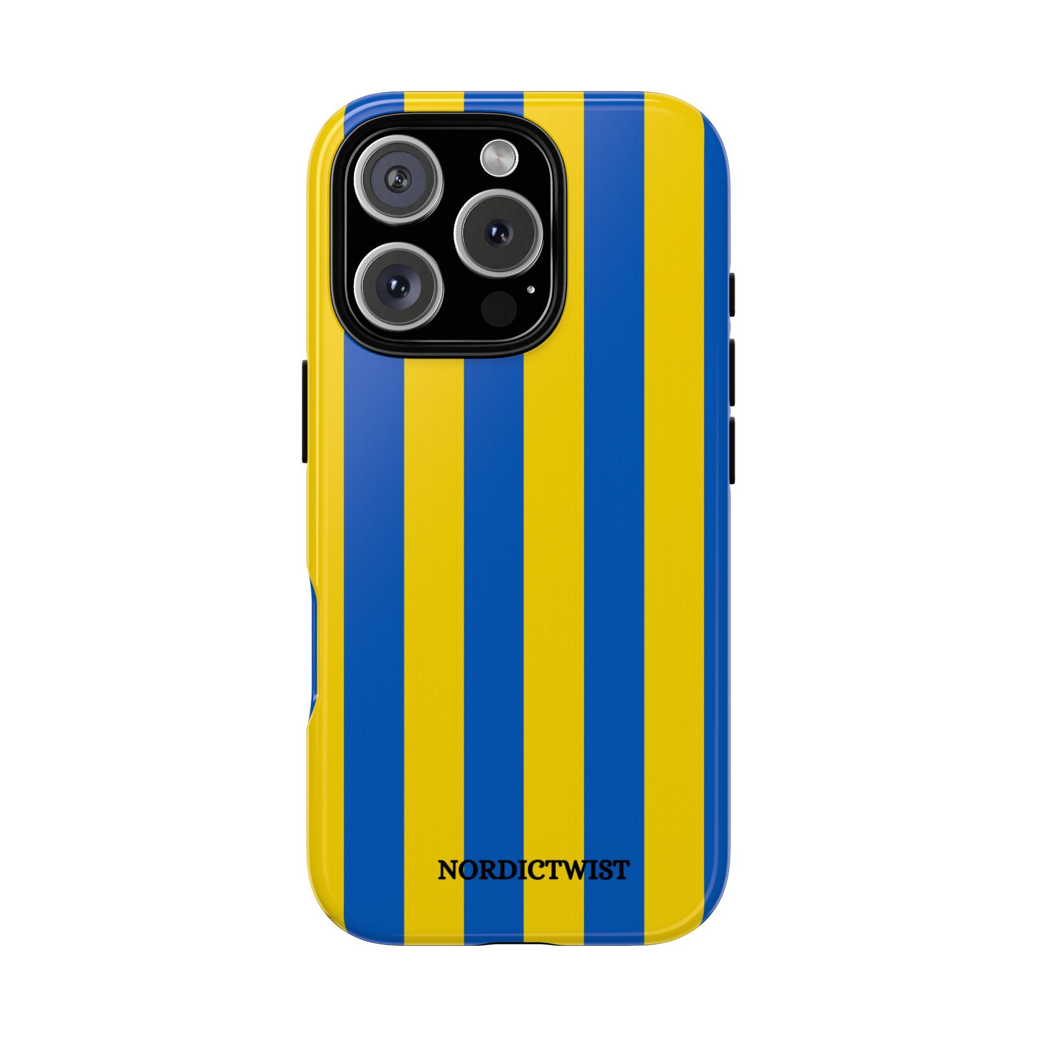 Blue and Yellow Striped Phone Case - Tough Cases