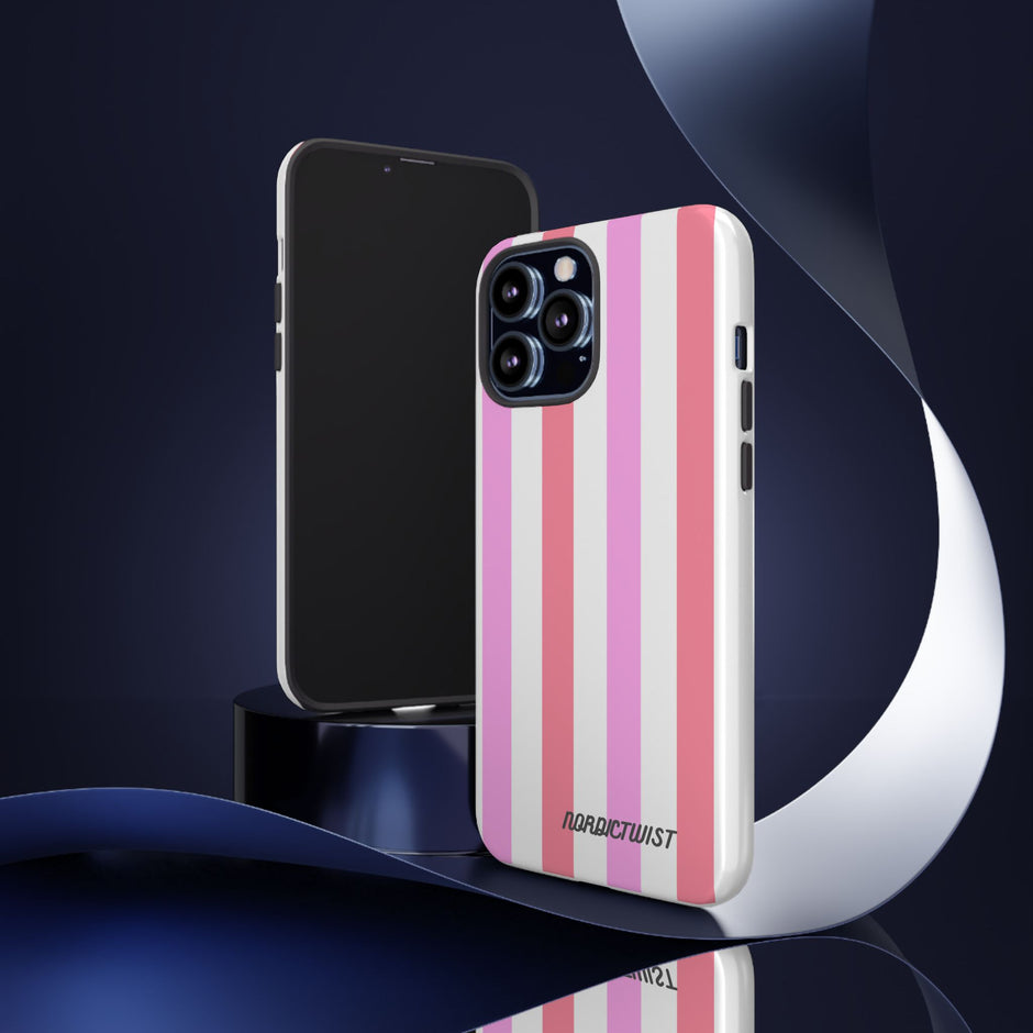 Pink Striped Phone Case - Stylish & Durable Cover