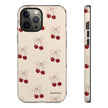 Cherry Pattern Phone Case — Cute Retro Red Cherries on Cream