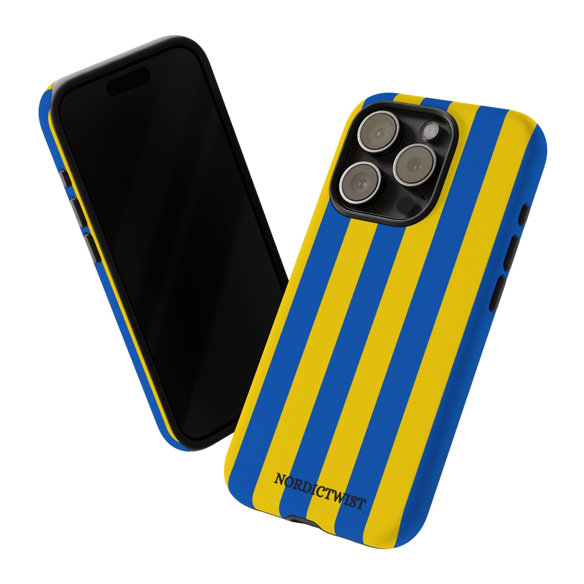 Blue and Yellow Striped Phone Case - Tough Cases
