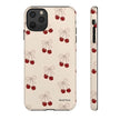 Cherry Pattern Phone Case — Cute Retro Red Cherries on Cream
