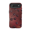 Cherry Pattern Tough Phone Case — Retro Dark Red Cherry iPhone Cover