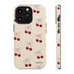 Cherry Pattern Phone Case — Cute Retro Red Cherries on Cream
