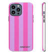 Stylish Phone Case - Tough Cases with Vibrant Pink and Lavender Stripes