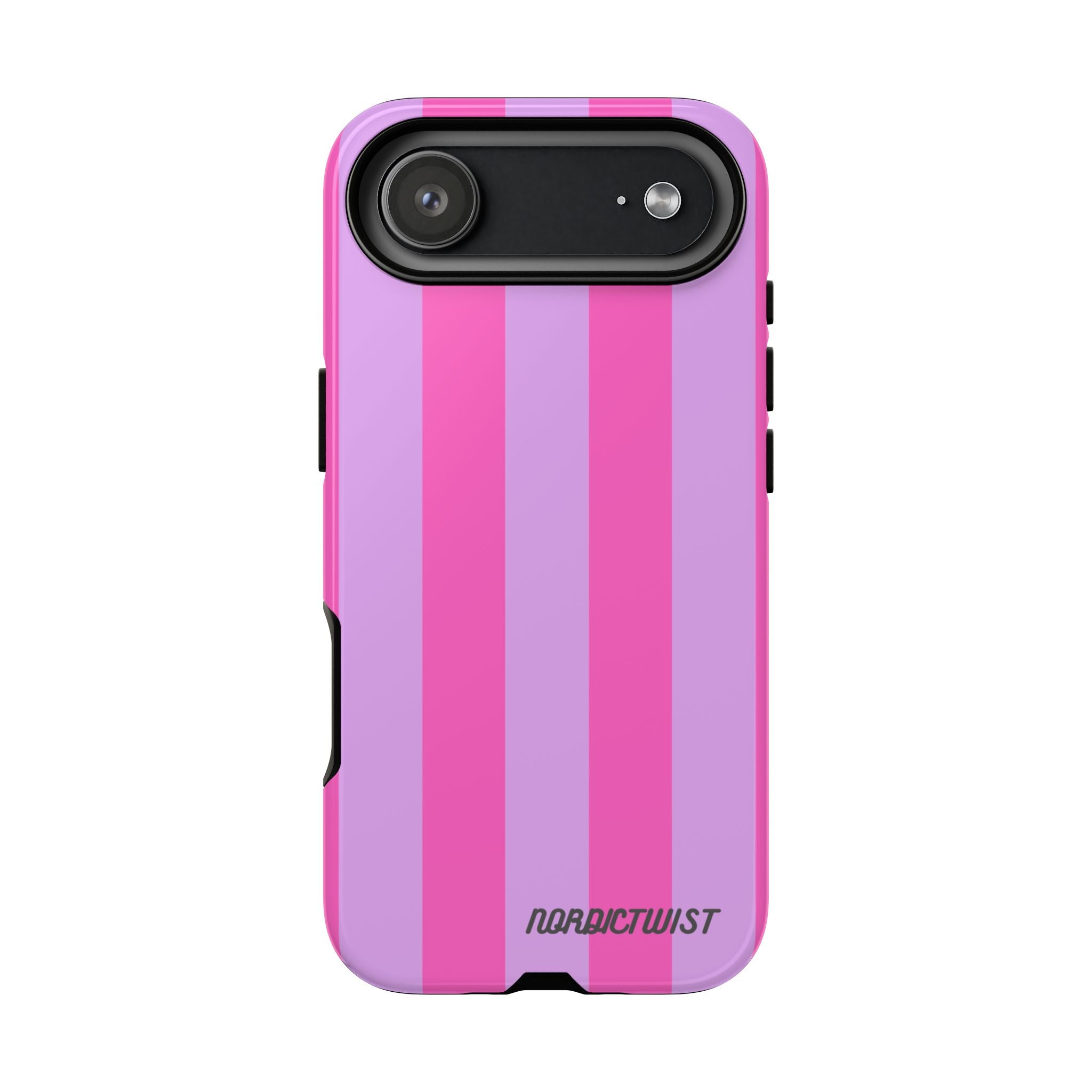 Stylish Phone Case - Tough Cases with Vibrant Pink and Lavender Stripes