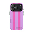 Stylish Phone Case - Tough Cases with Vibrant Pink and Lavender Stripes