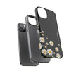 Daisy Floral Tough Phone Case – Protective Black Phone Cover with White Daisies