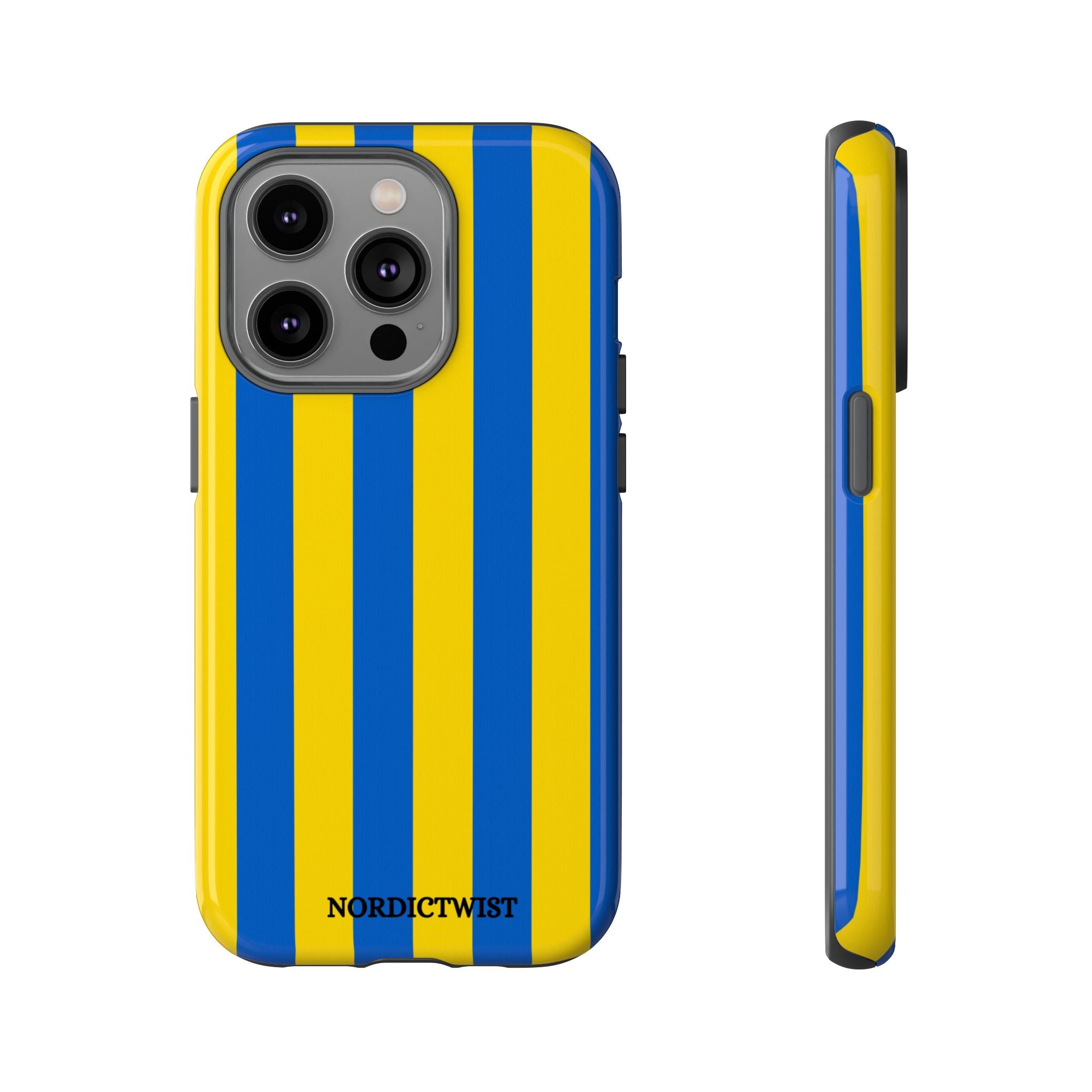 Blue and Yellow Striped Phone Case - Tough Cases